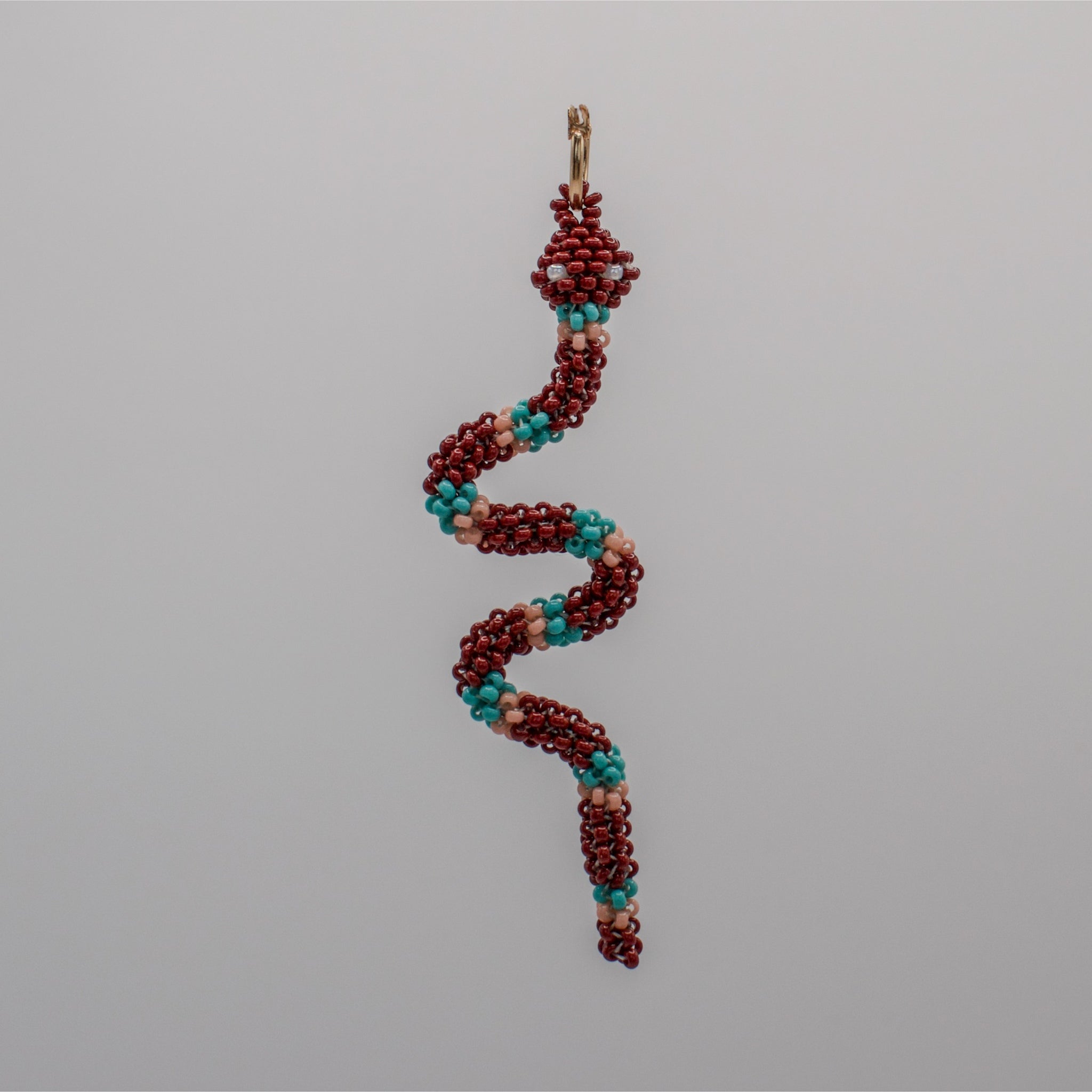 Small Brown Serpent Hoop Earring