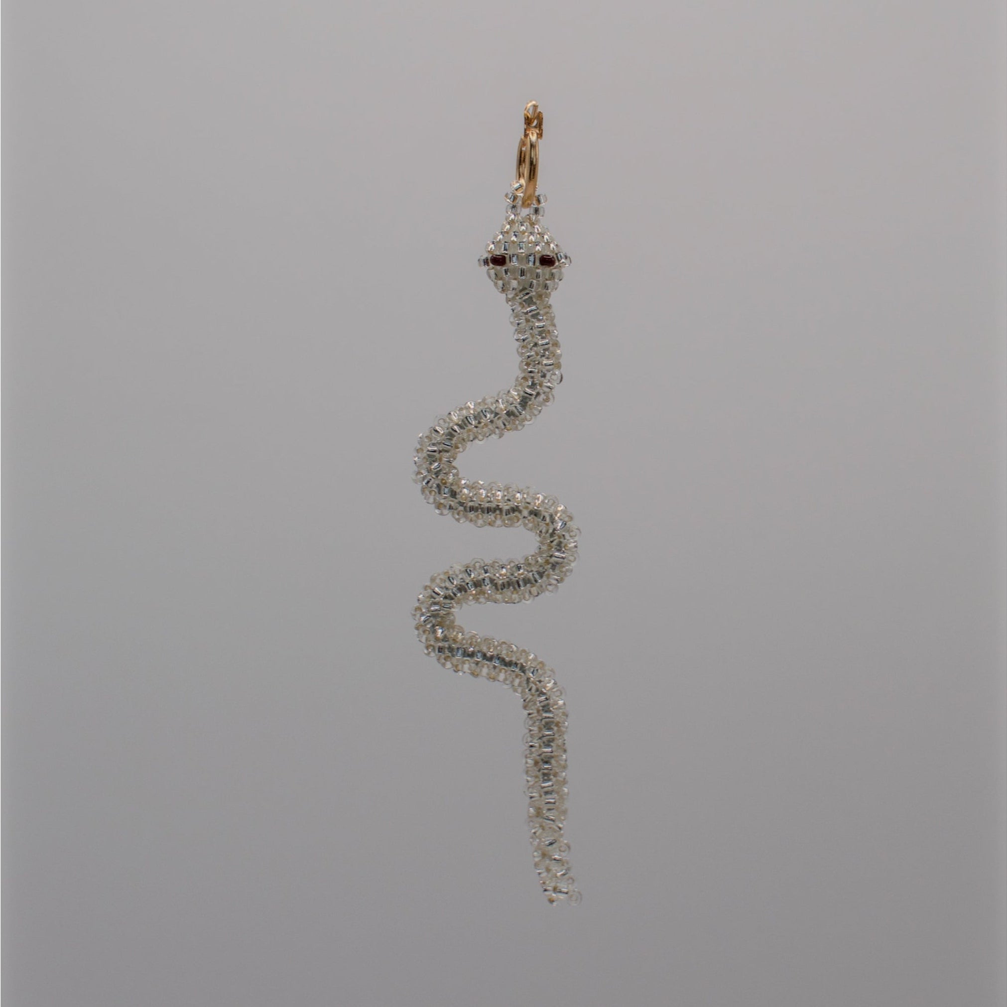 Small Silver Serpent Hoop Earring