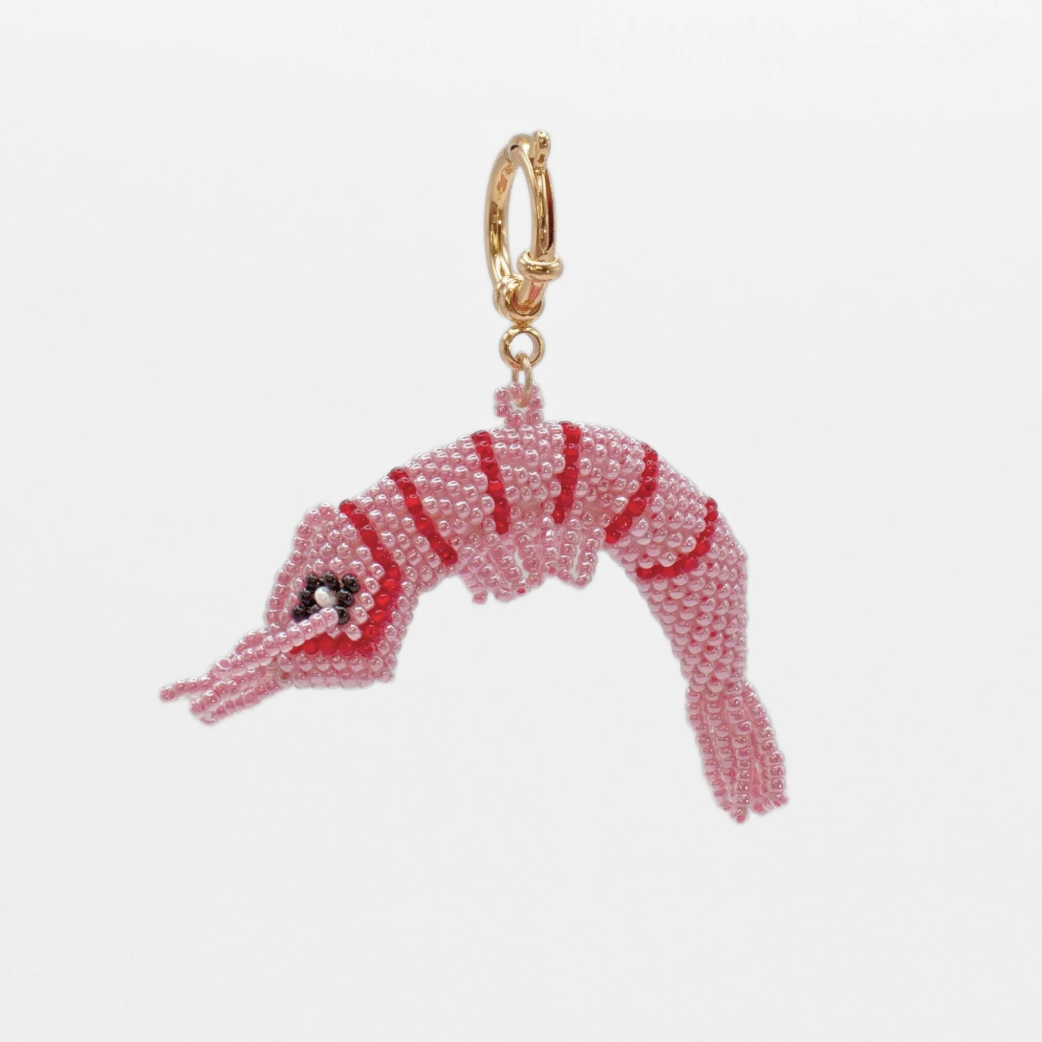 Fried Shrimp 様✨美✨❤️小さめアンティークピンクベア❤️ Handmade Beaded Pink Shrimp Charm | Juliet Schönenberg