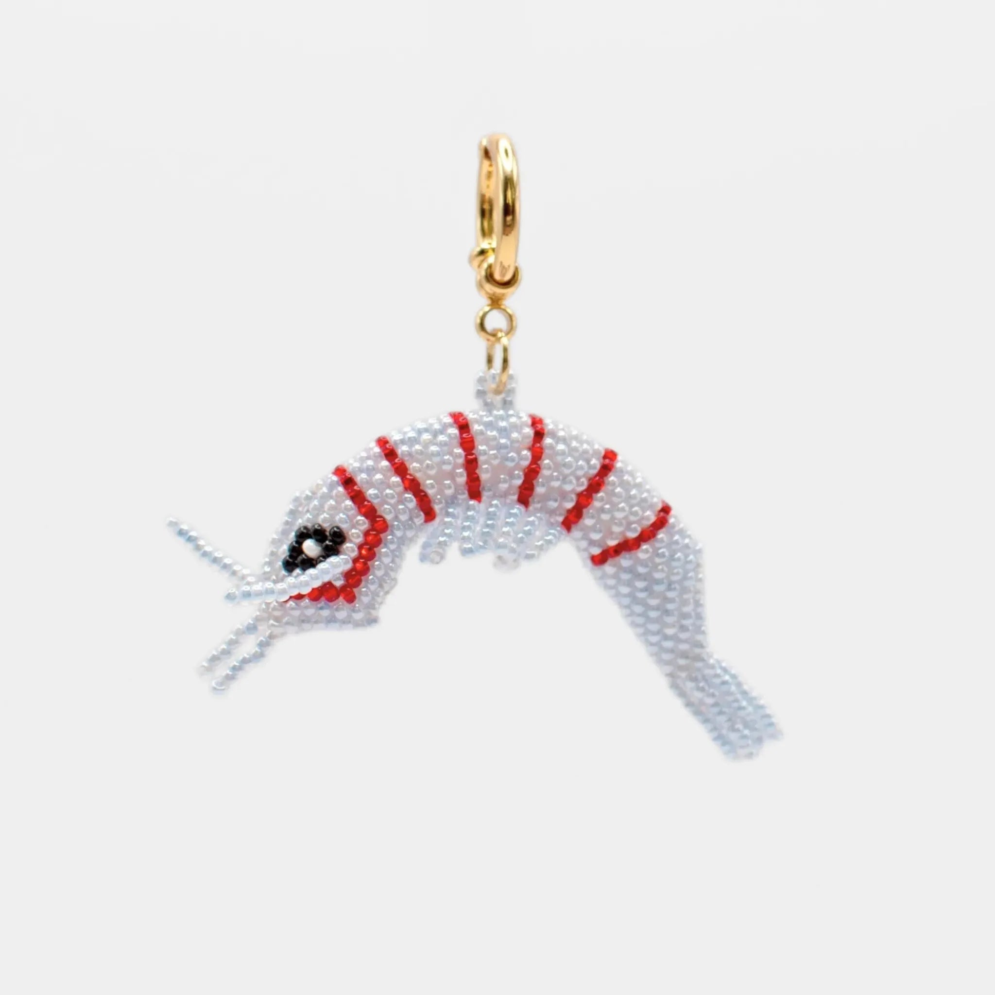 Blue & Red Shrimp Charm