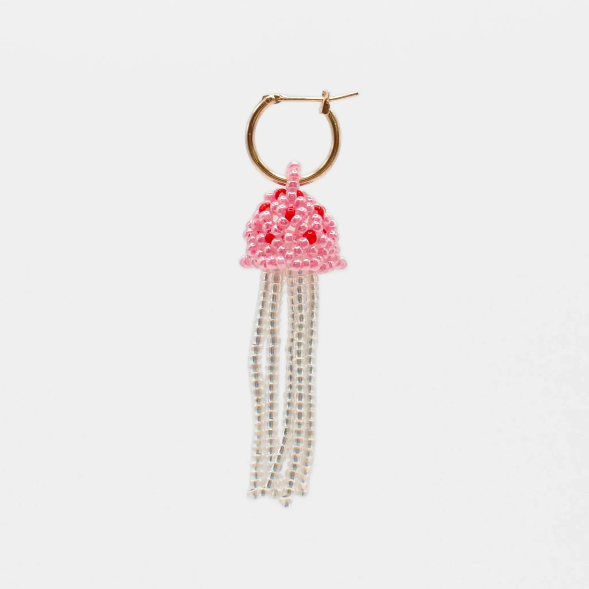 Pink & Red Medusa Hoop Earring