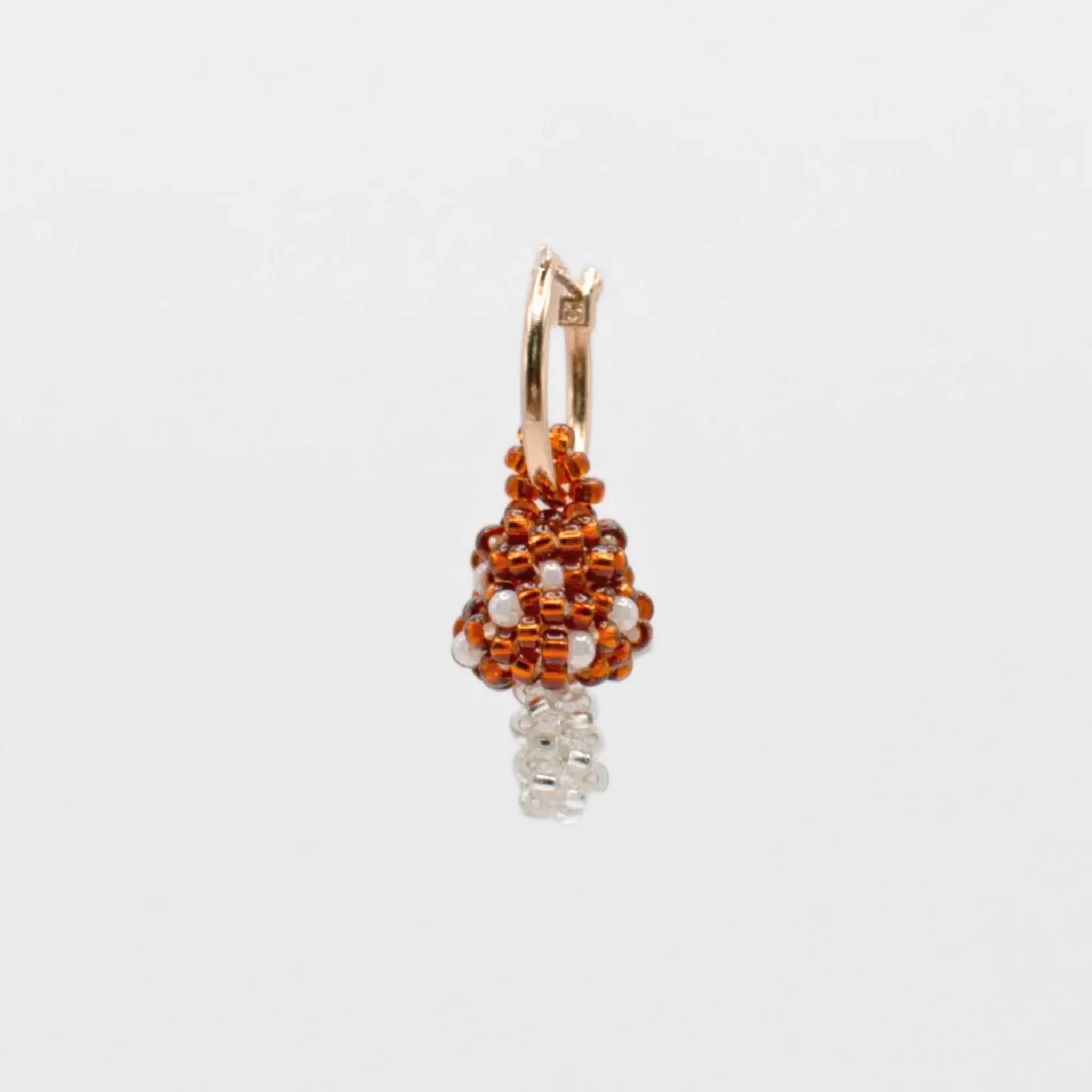 Brown Mushroom Hoop Earring