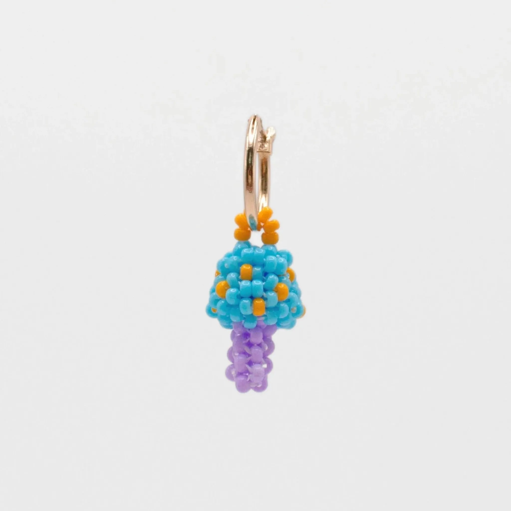 Blue Mushroom Hoop Earring