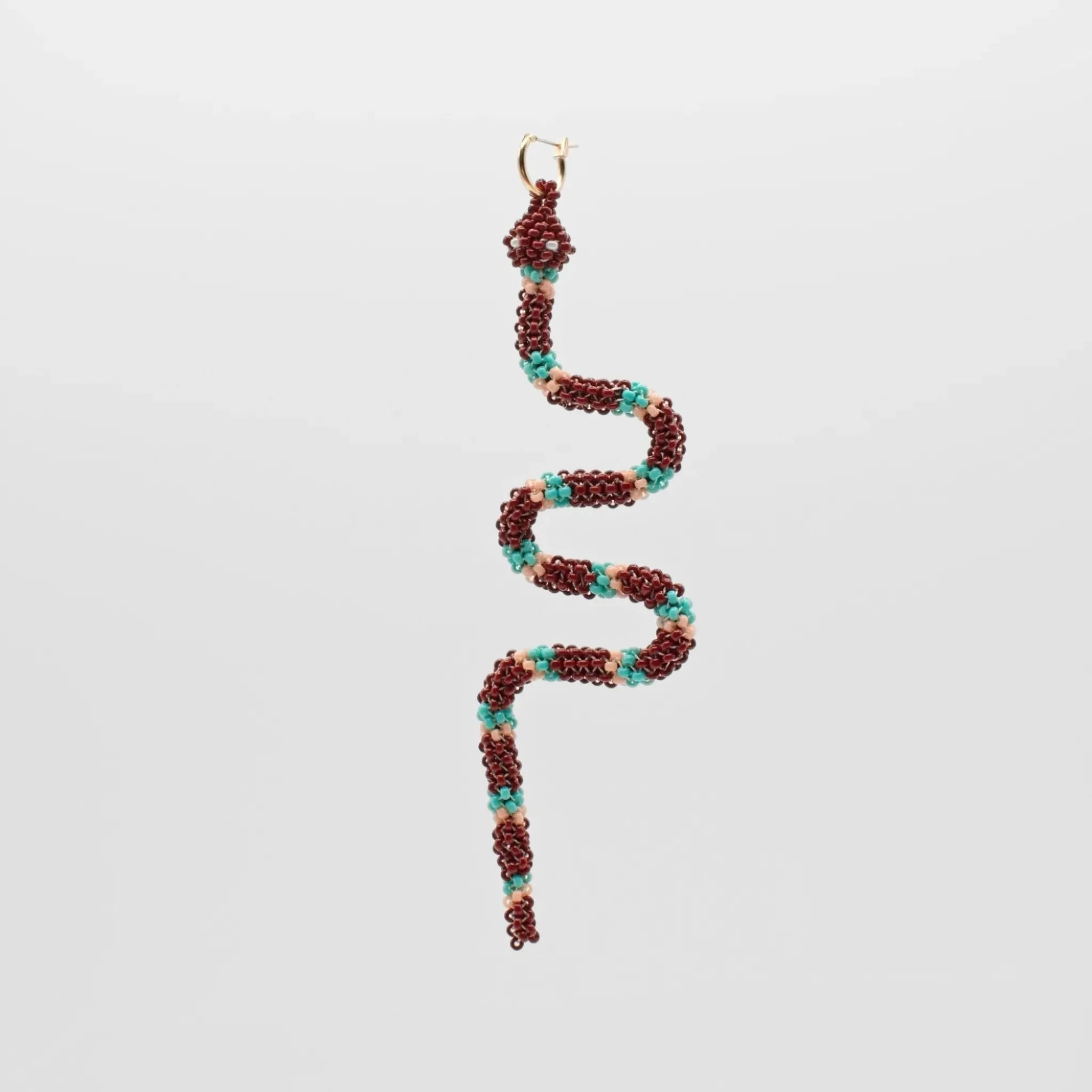 Brown Serpent Hoop Earring