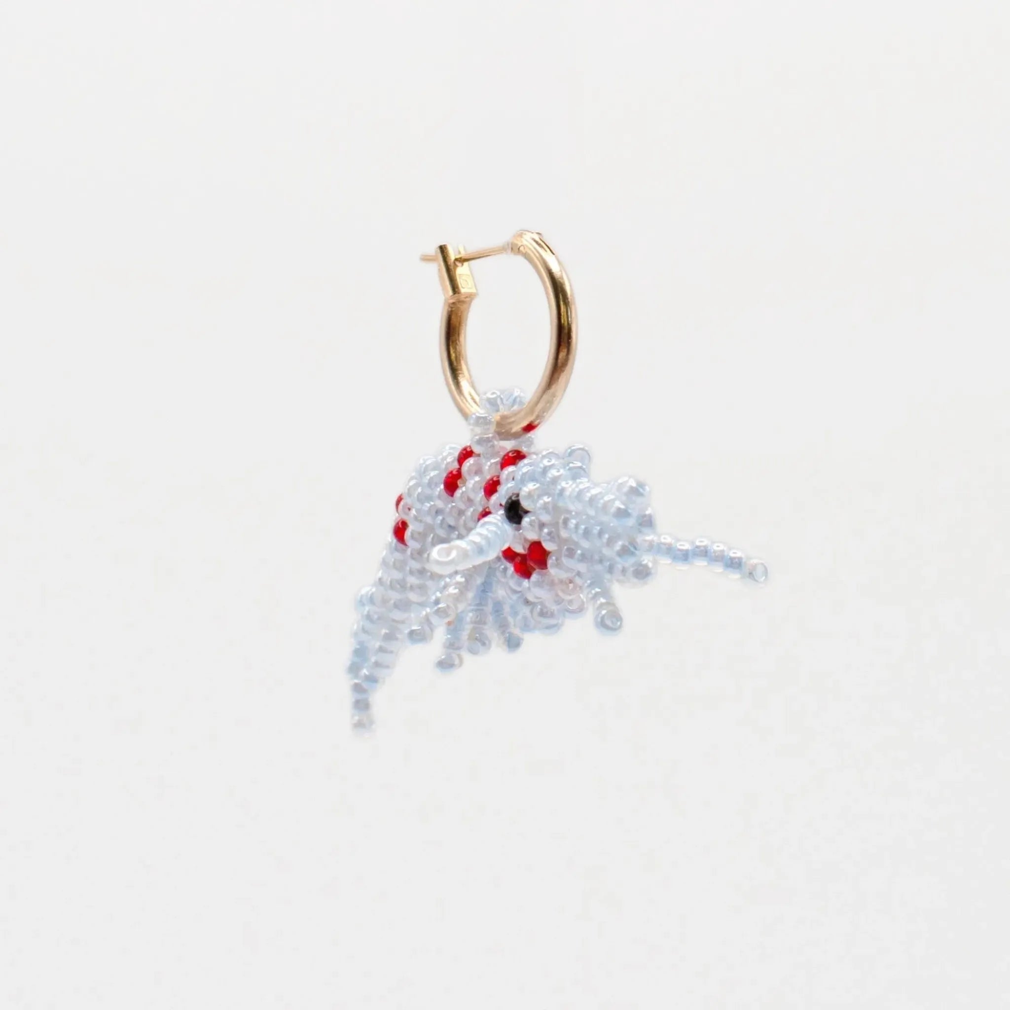 Blue & Red Shrimp Hoop Earring