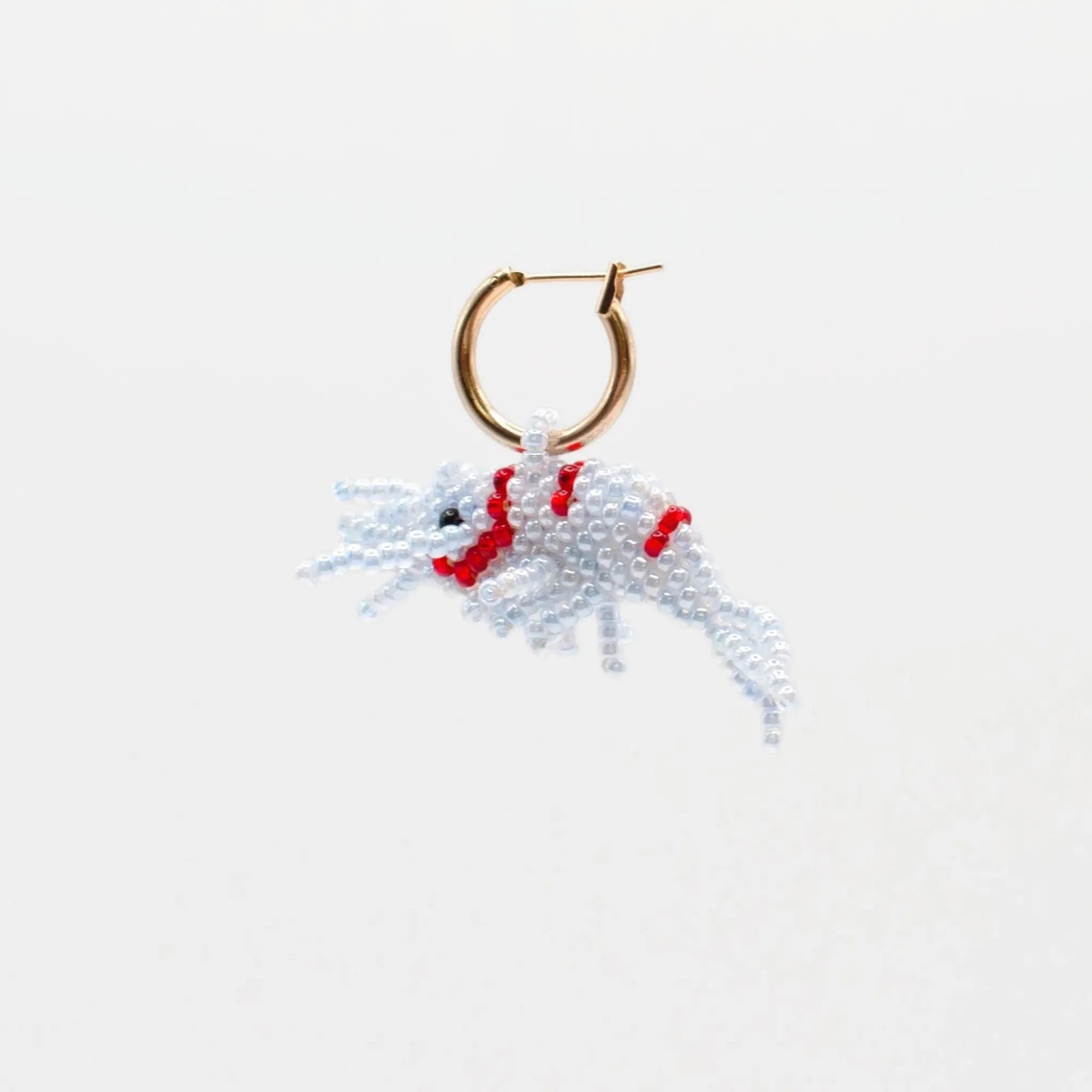 Blue & Red Shrimp Hoop Earring