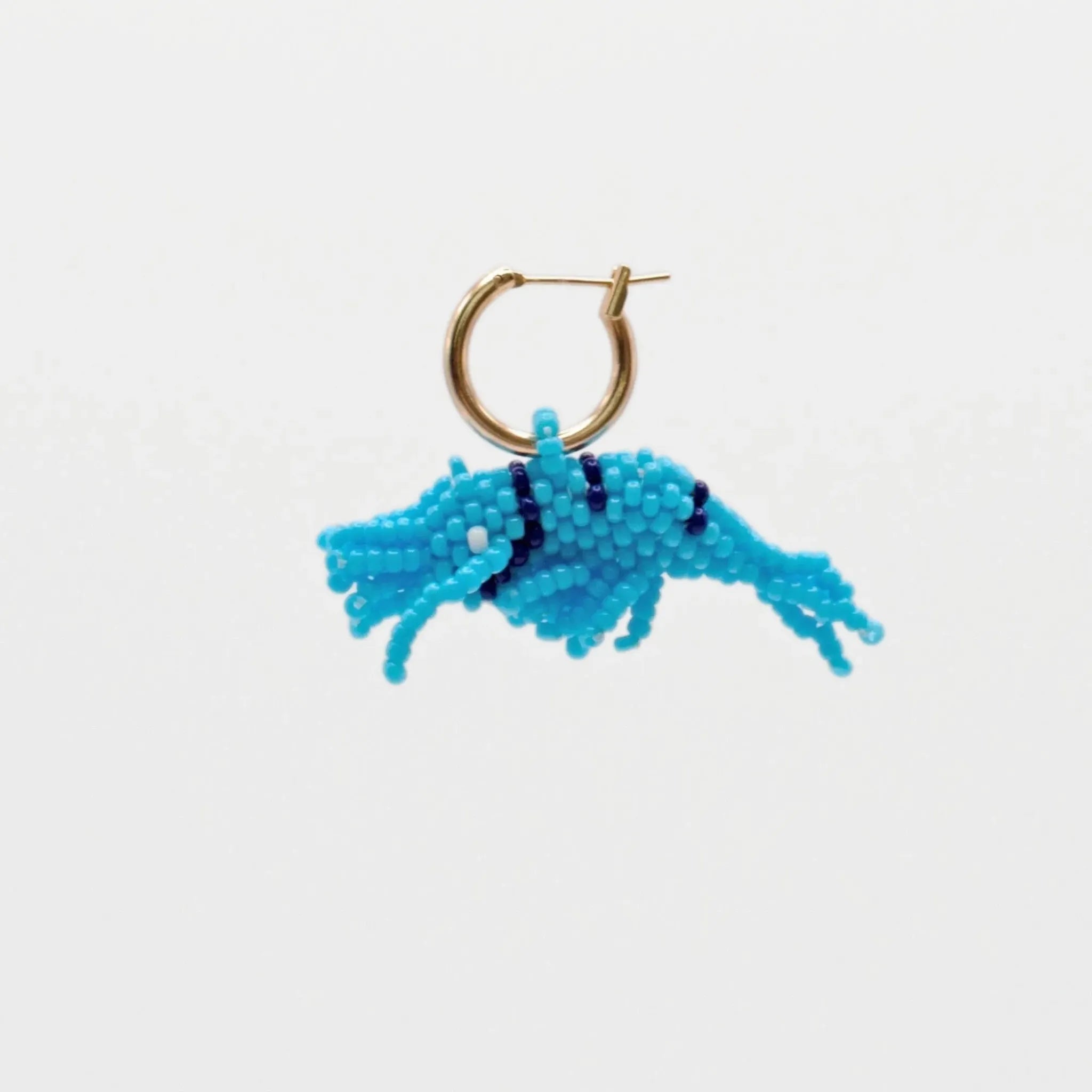 Blue & Navy Shrimp Hoop Earring