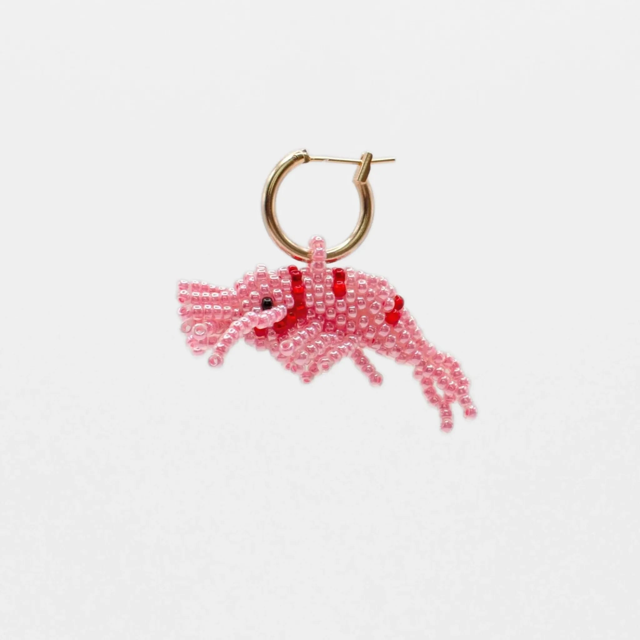 Pink Shrimp Hoop Earring