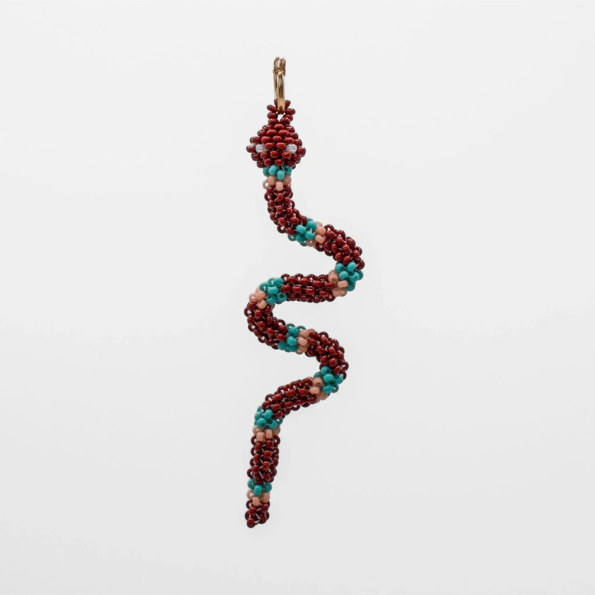 Small Brown Serpent Hoop Earring