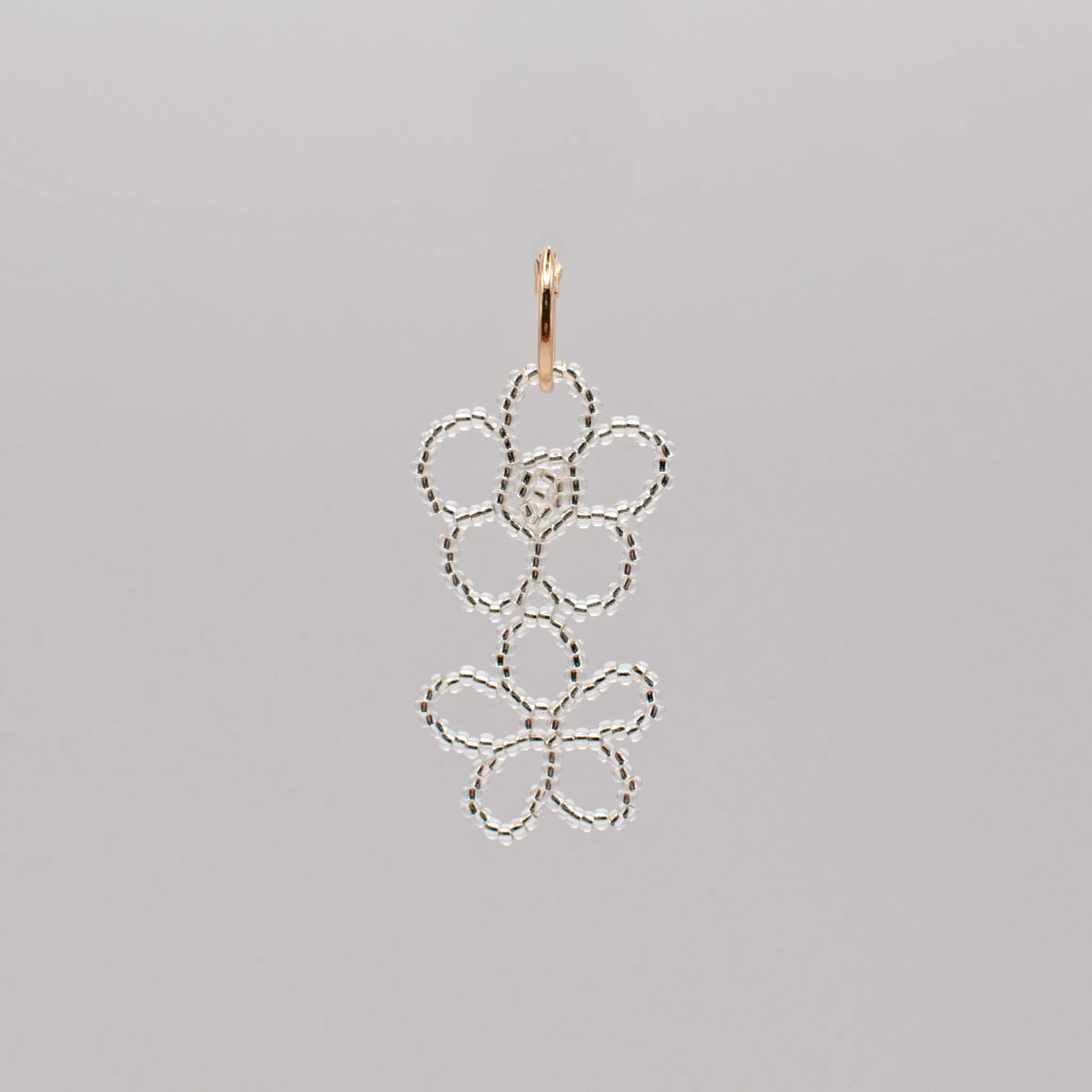 Double Flower Hoop Earring