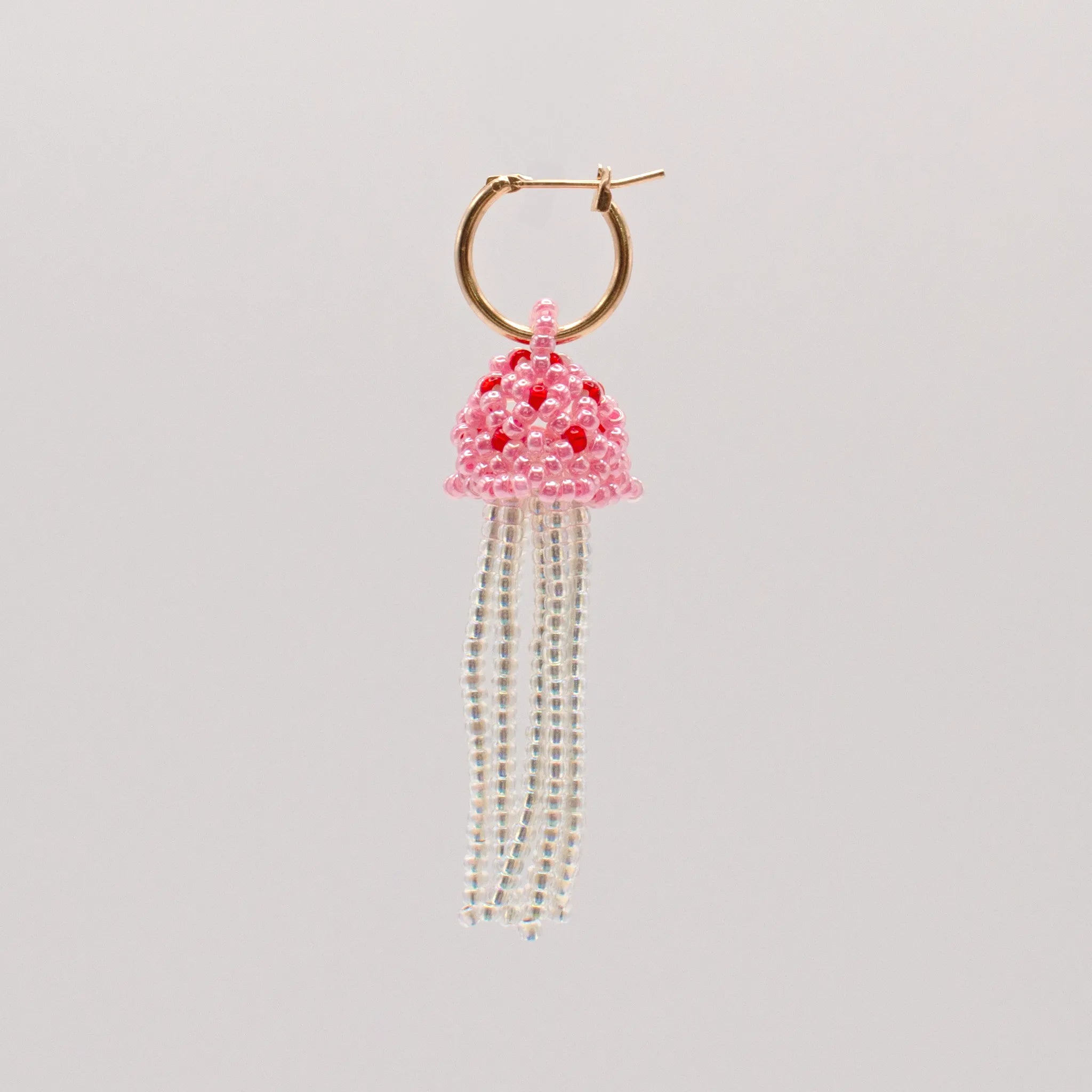 Pink & Red Medusa Hoop Earring