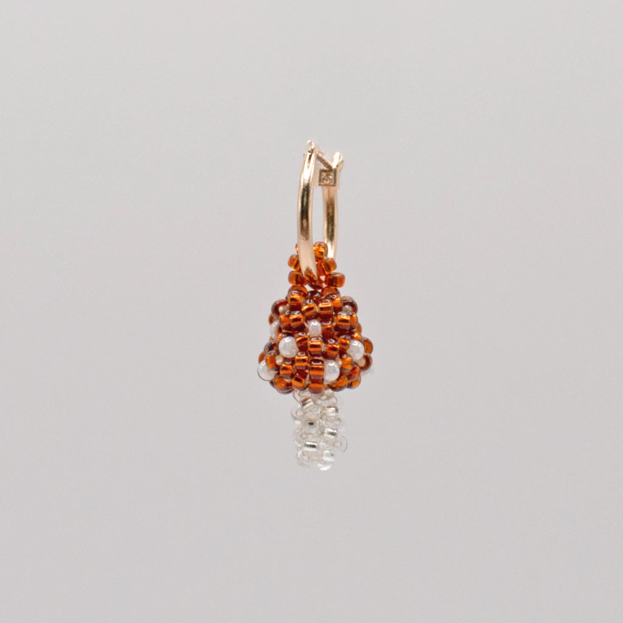 Brown Mushroom Hoop Earring