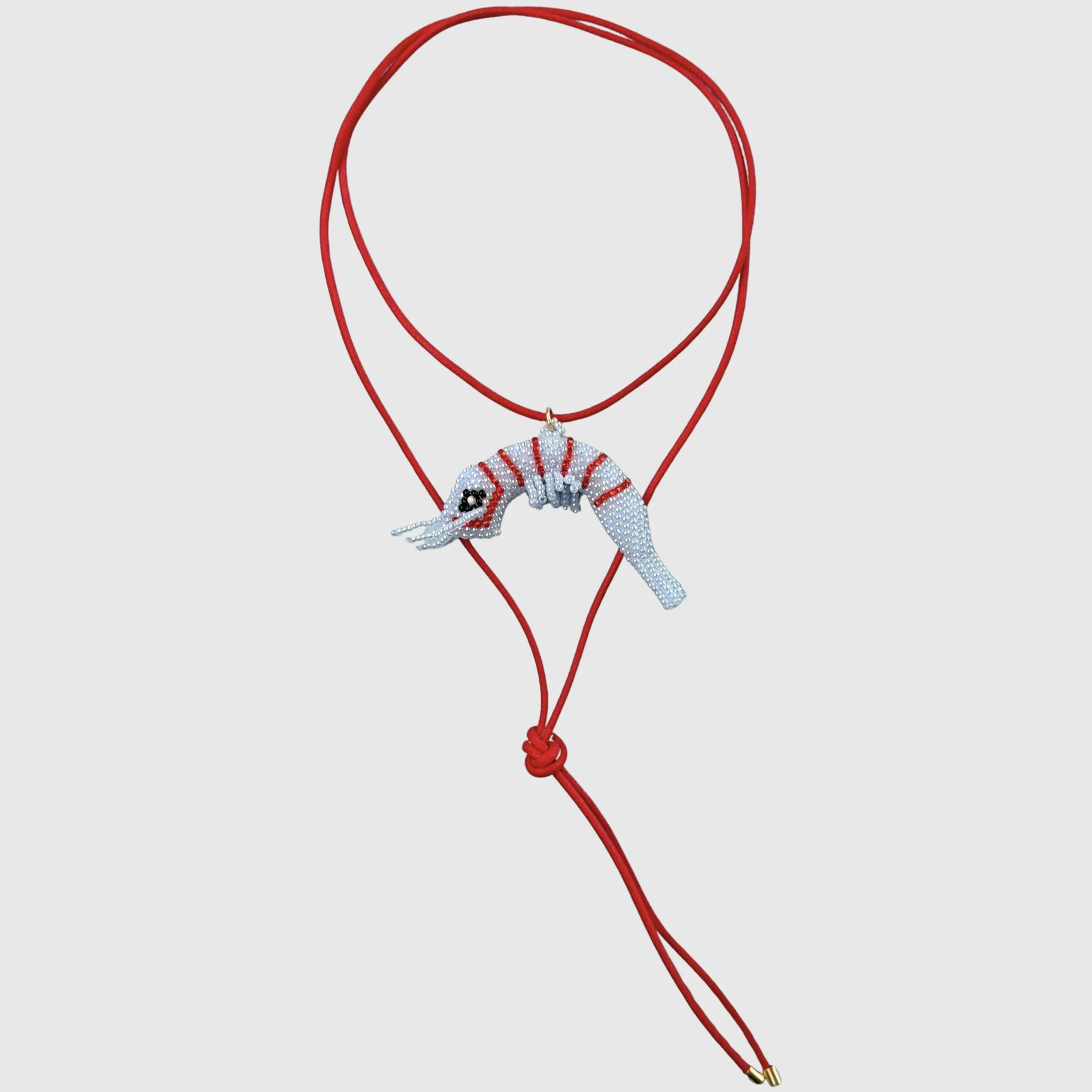 Blue & Red Shrimp Necklace