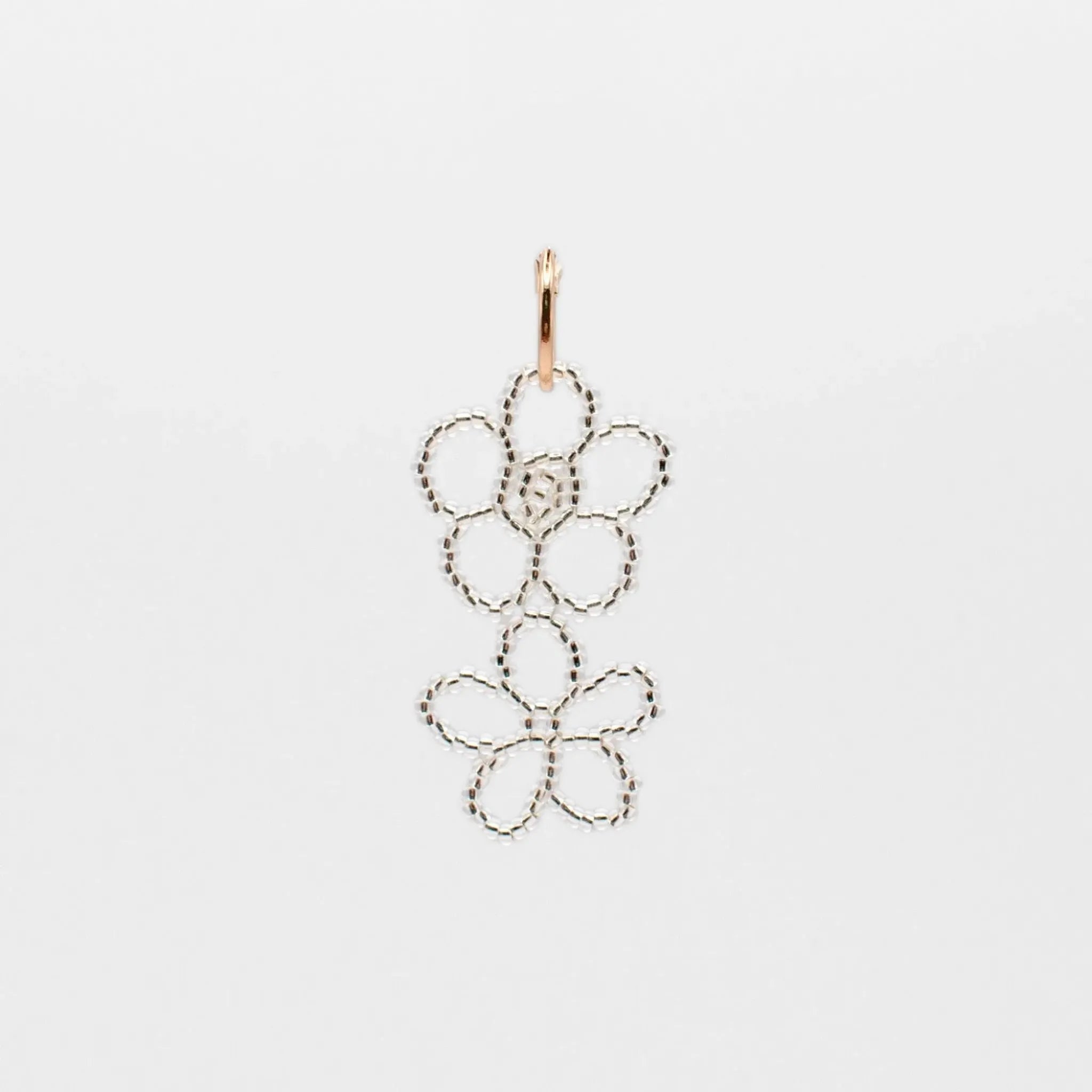 Double Flower Hoop Earring