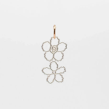 Double Flower Hoop Earring
