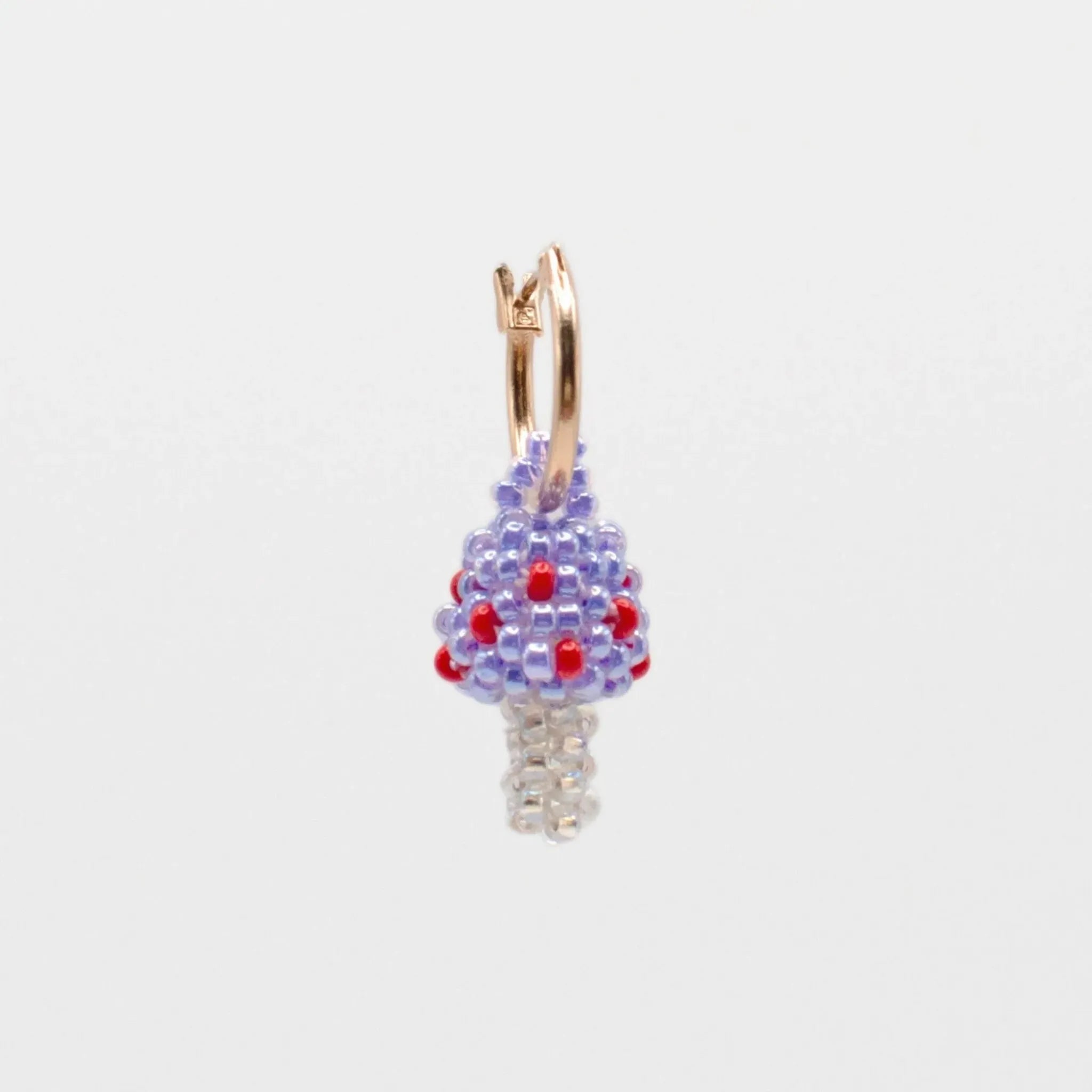 Lilac Mushroom Hoop Earring