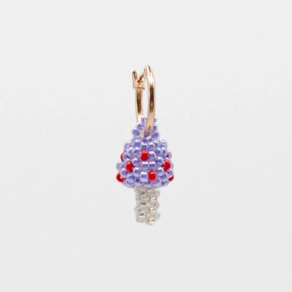 Lilac Mushroom Hoop Earring