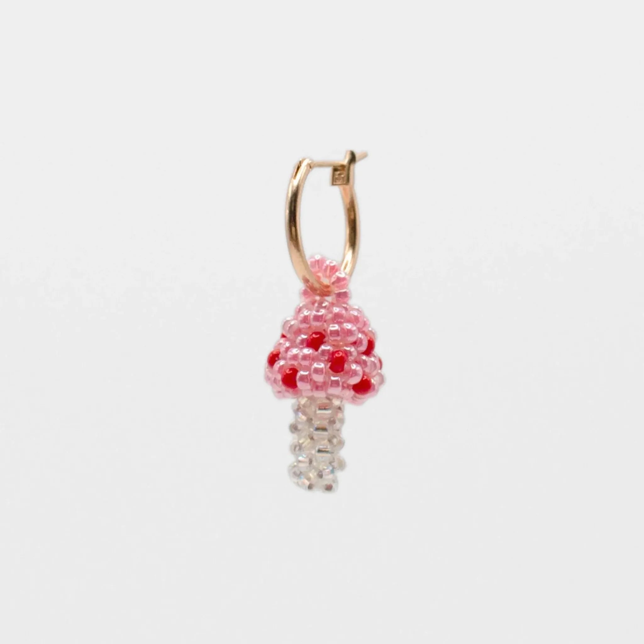 Pink Mushroom Hoop Earring