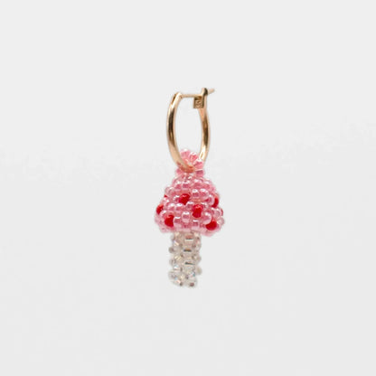 Pink Mushroom Hoop Earring