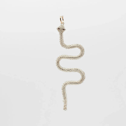 Silver Serpent Hoop Earring