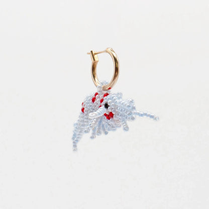 Blue & Red Shrimp Hoop Earring