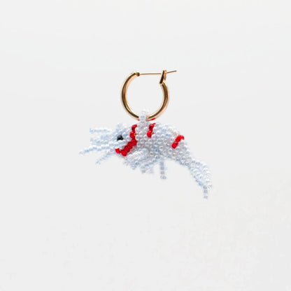 Blue & Red Shrimp Hoop Earring