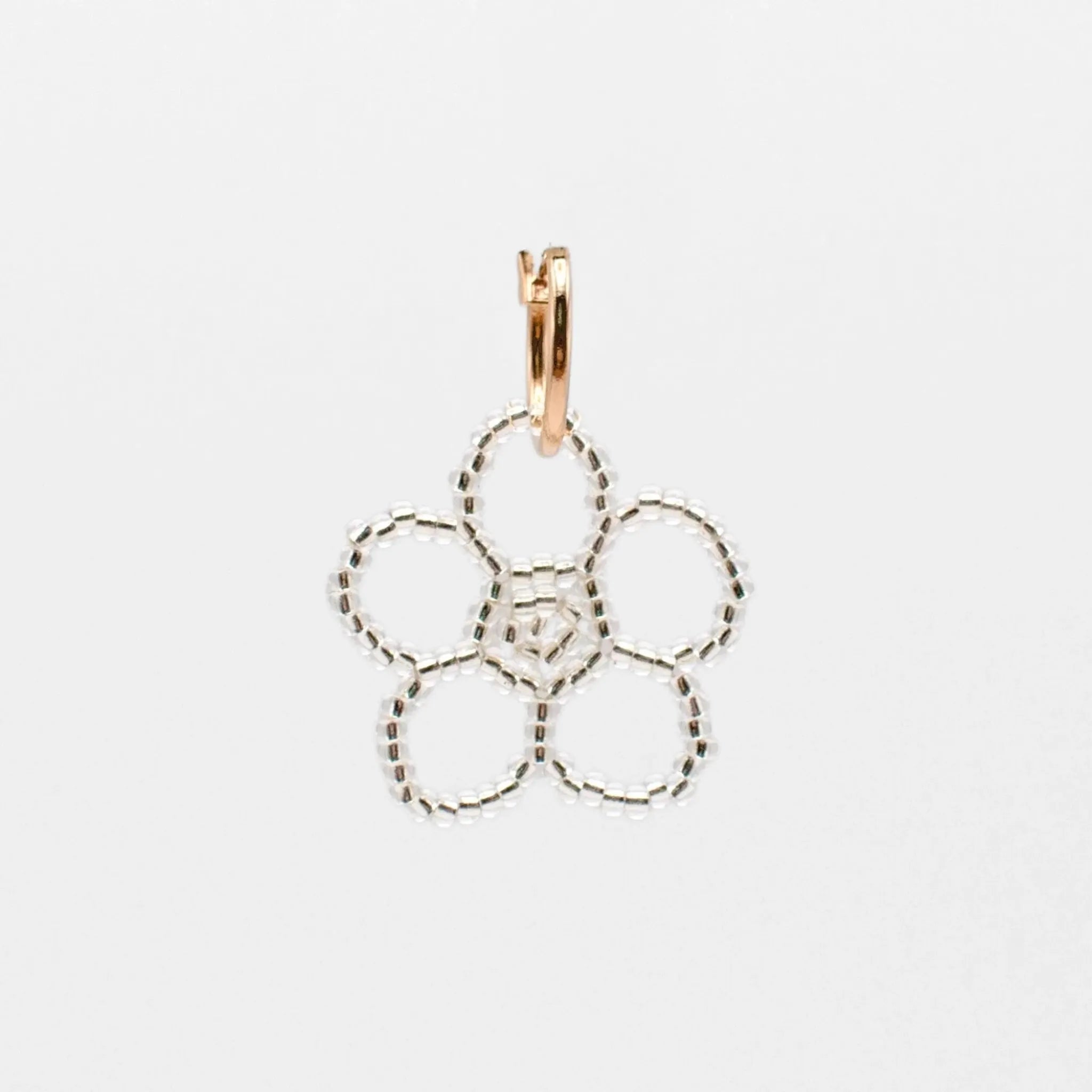 Single Flower Hoop Earring