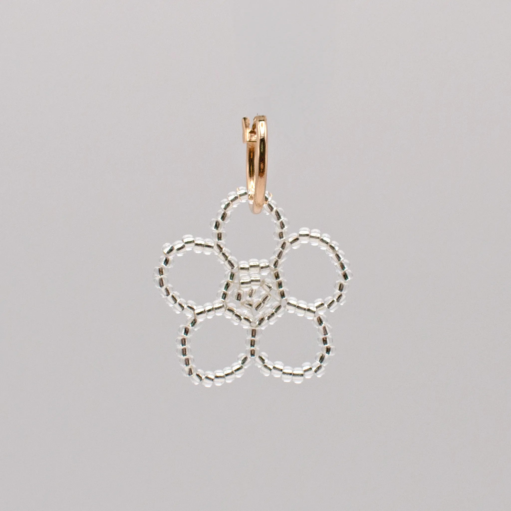 Single Flower Hoop Earring