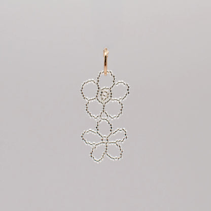 Double Flower Hoop Earring