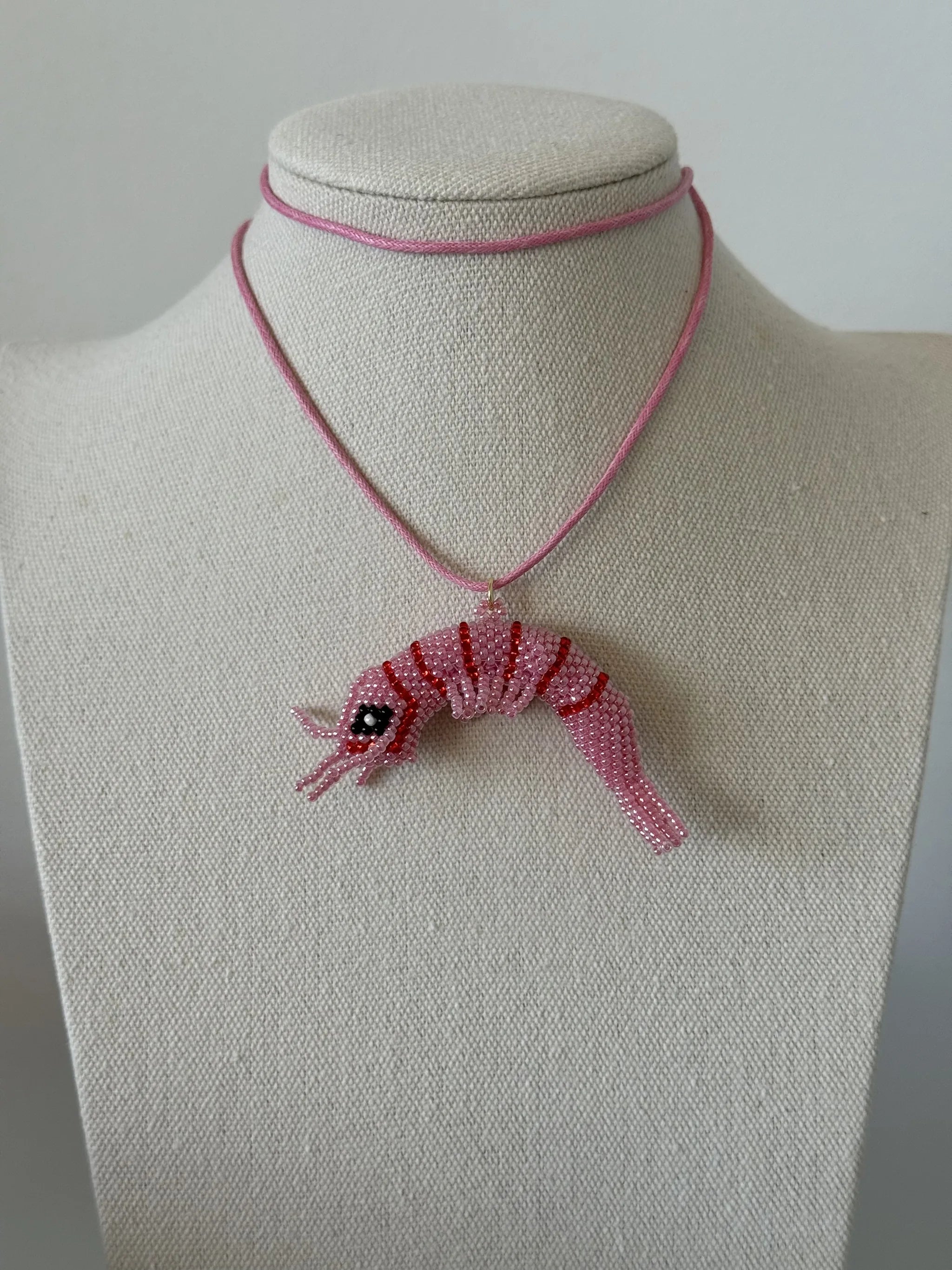 Pink Shrimp Necklace