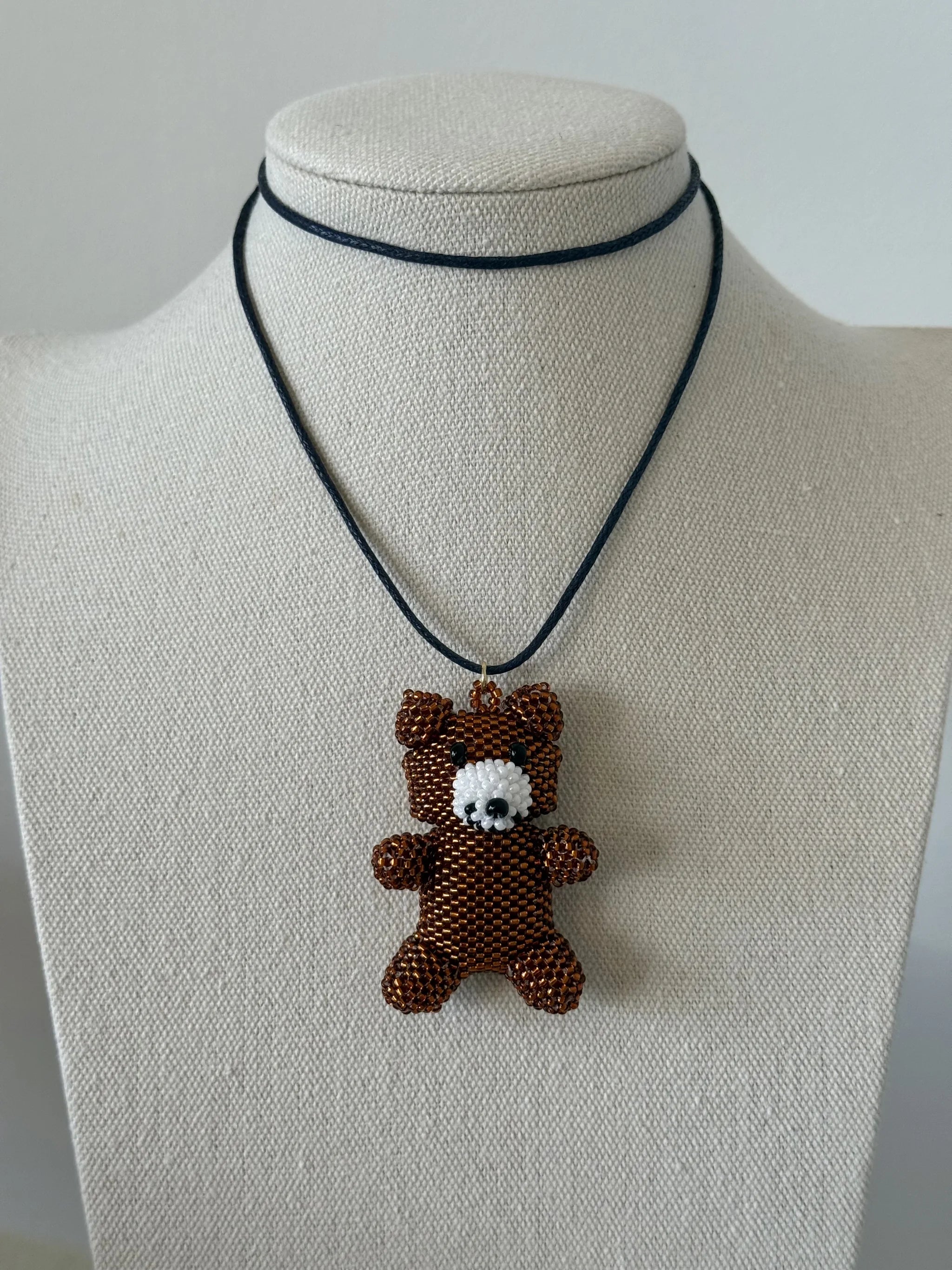 Brown Teddy Bear Necklace