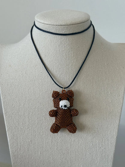 Brown Teddy Bear Necklace