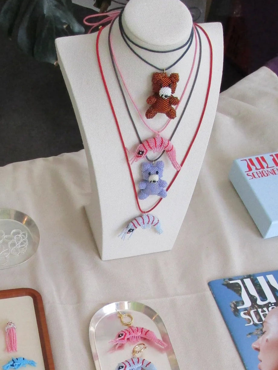 Blue & Red Shrimp Necklace