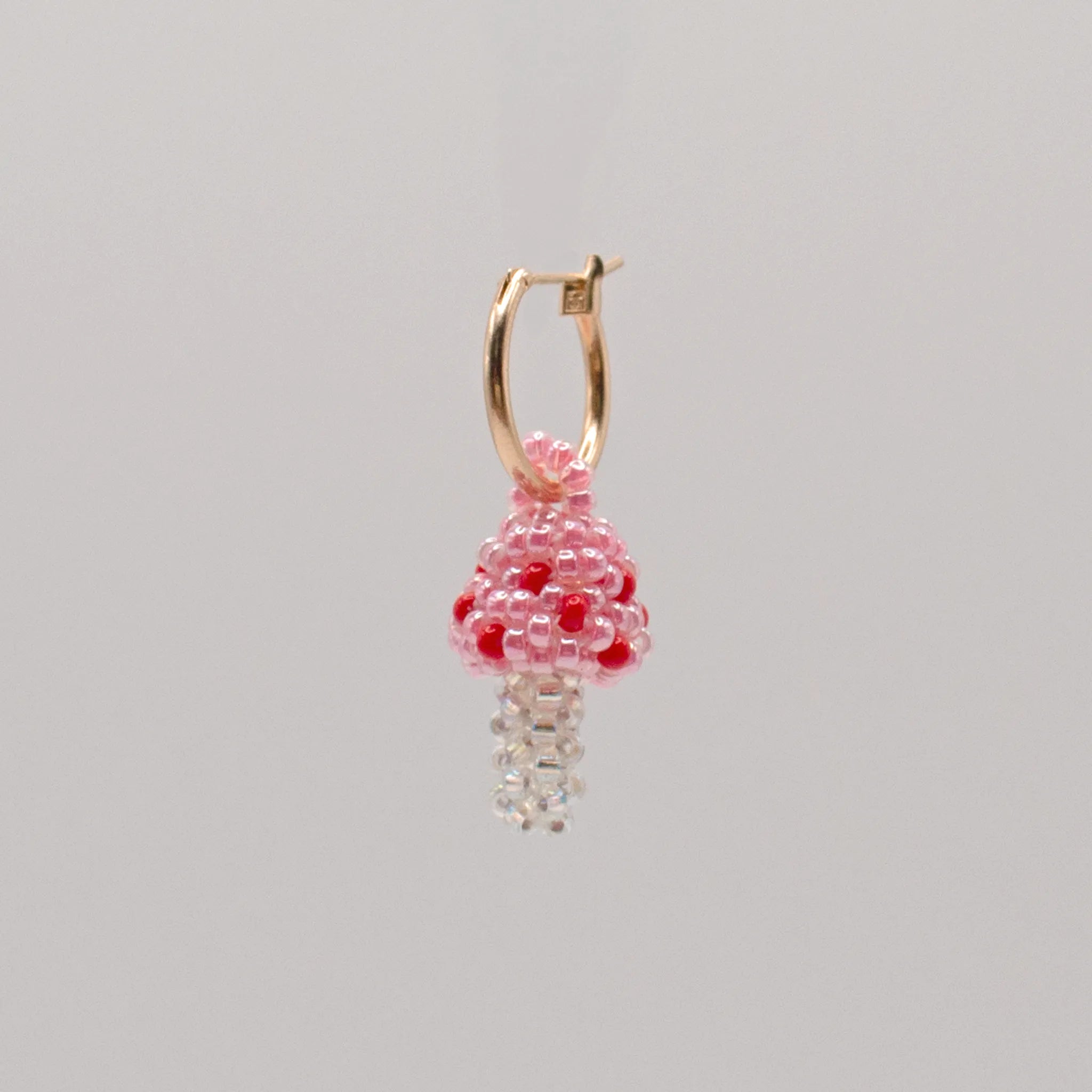 Pink Mushroom Hoop Earring