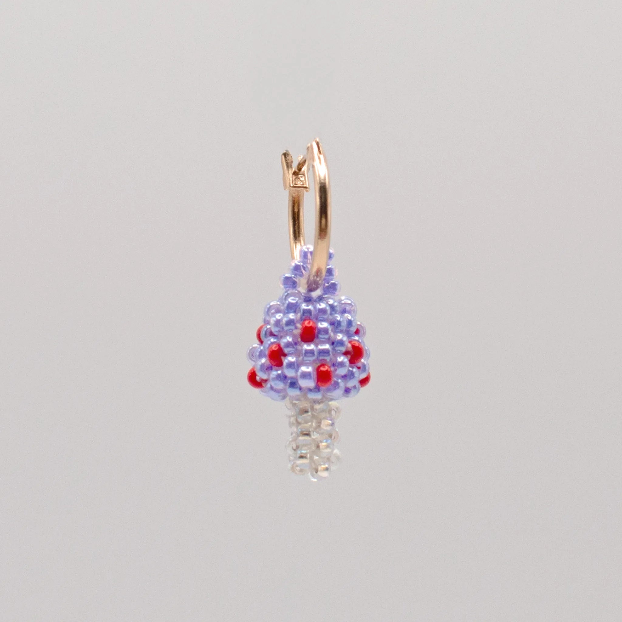 Lilac Mushroom Hoop Earring