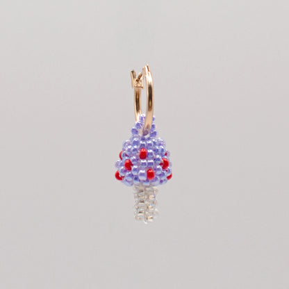 Lilac Mushroom Hoop Earring