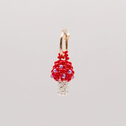 Red Mushroom Hoop Earring