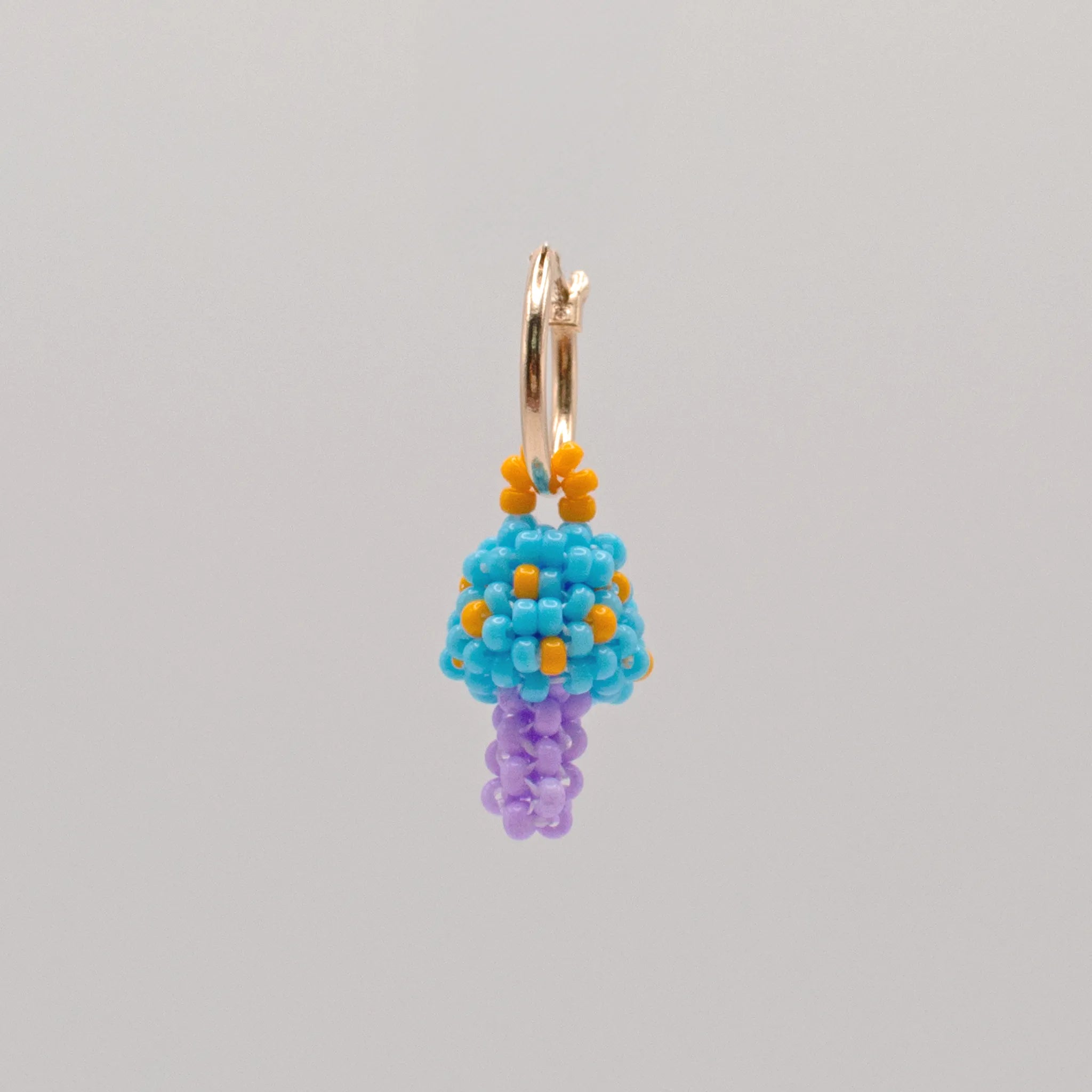 Blue Mushroom Hoop Earring