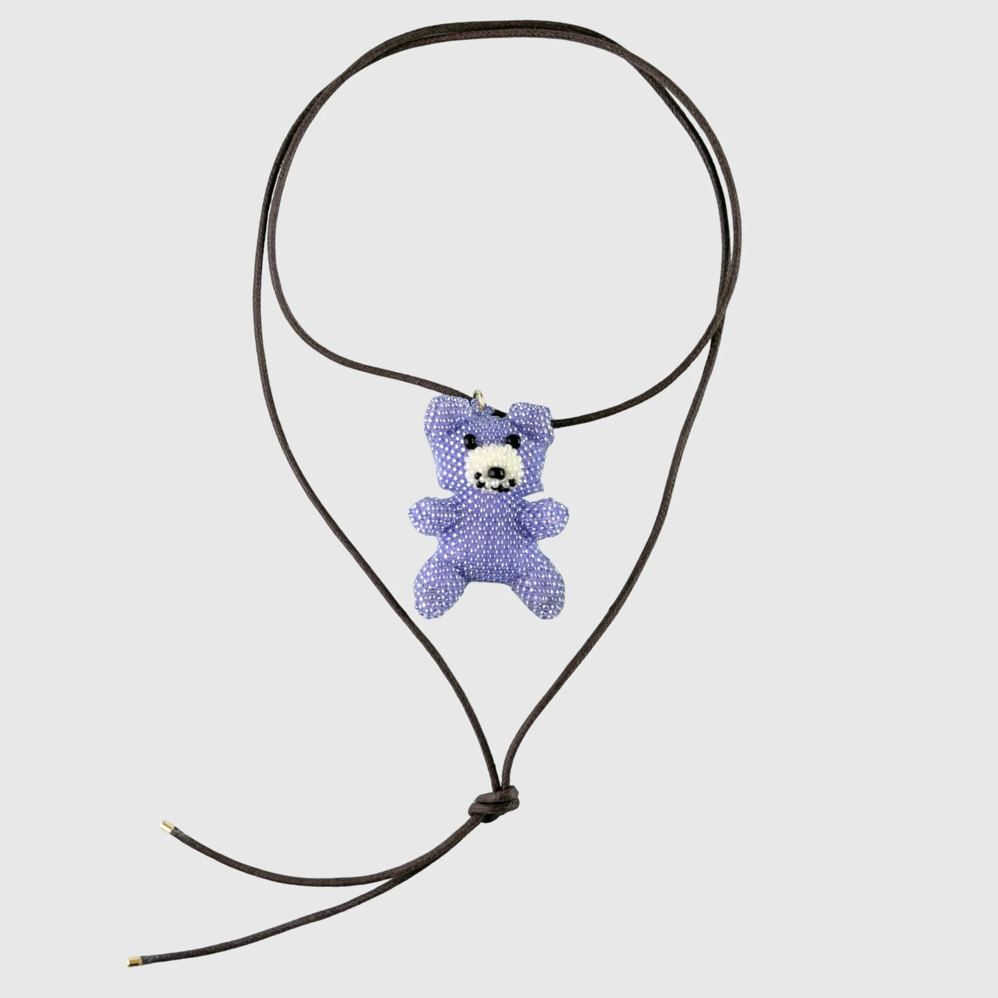 Lilac Teddy Bear Necklace