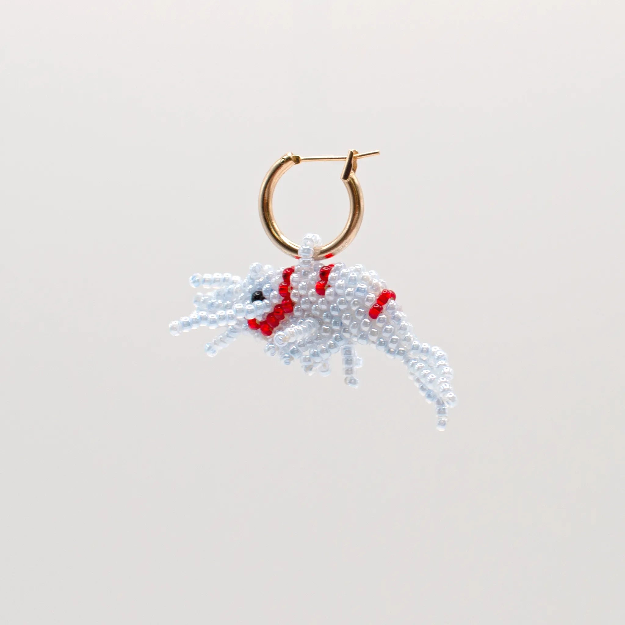 Blue & Red Shrimp Hoop Earring