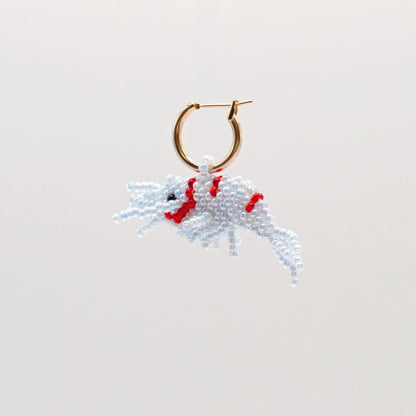 Blue & Red Shrimp Hoop Earring
