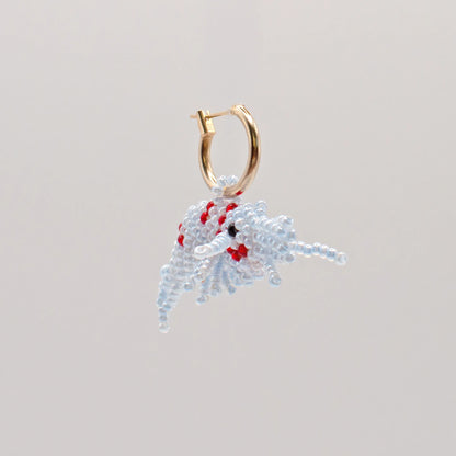 Blue & Red Shrimp Hoop Earring