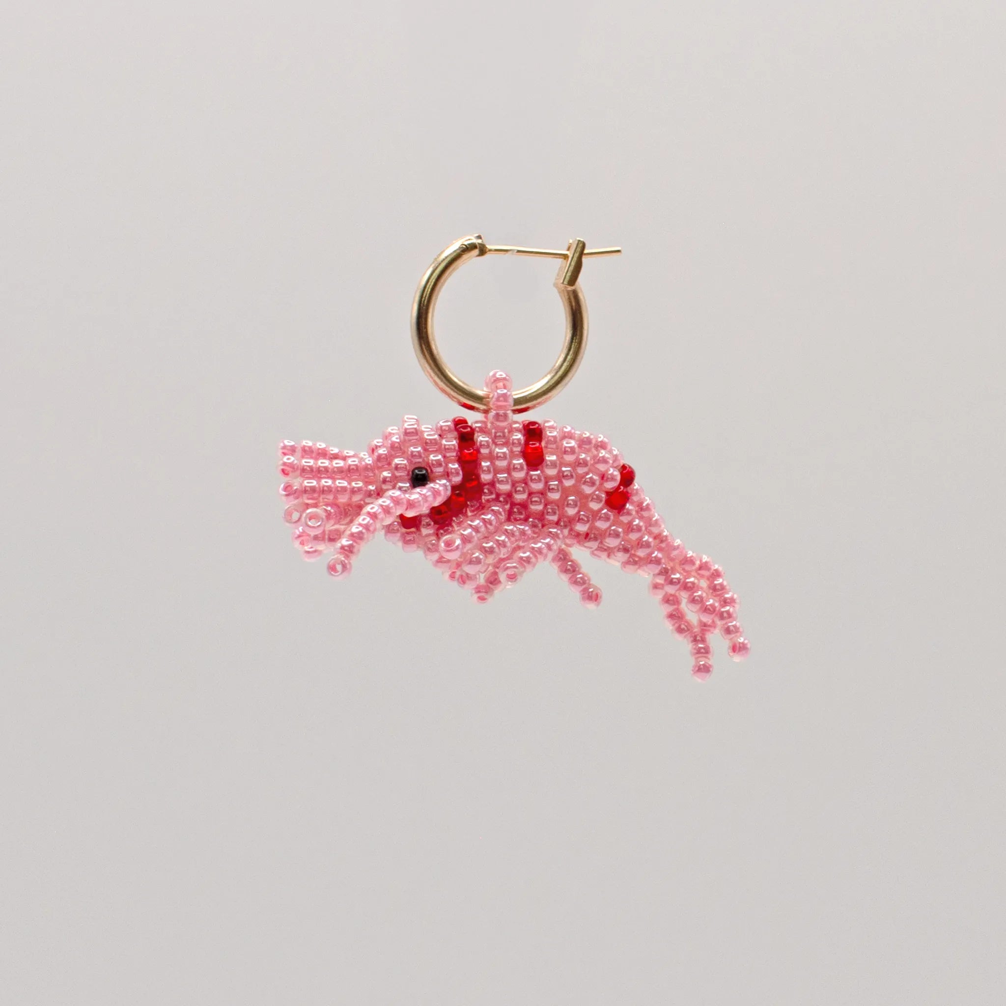 Pink Shrimp Hoop Earring