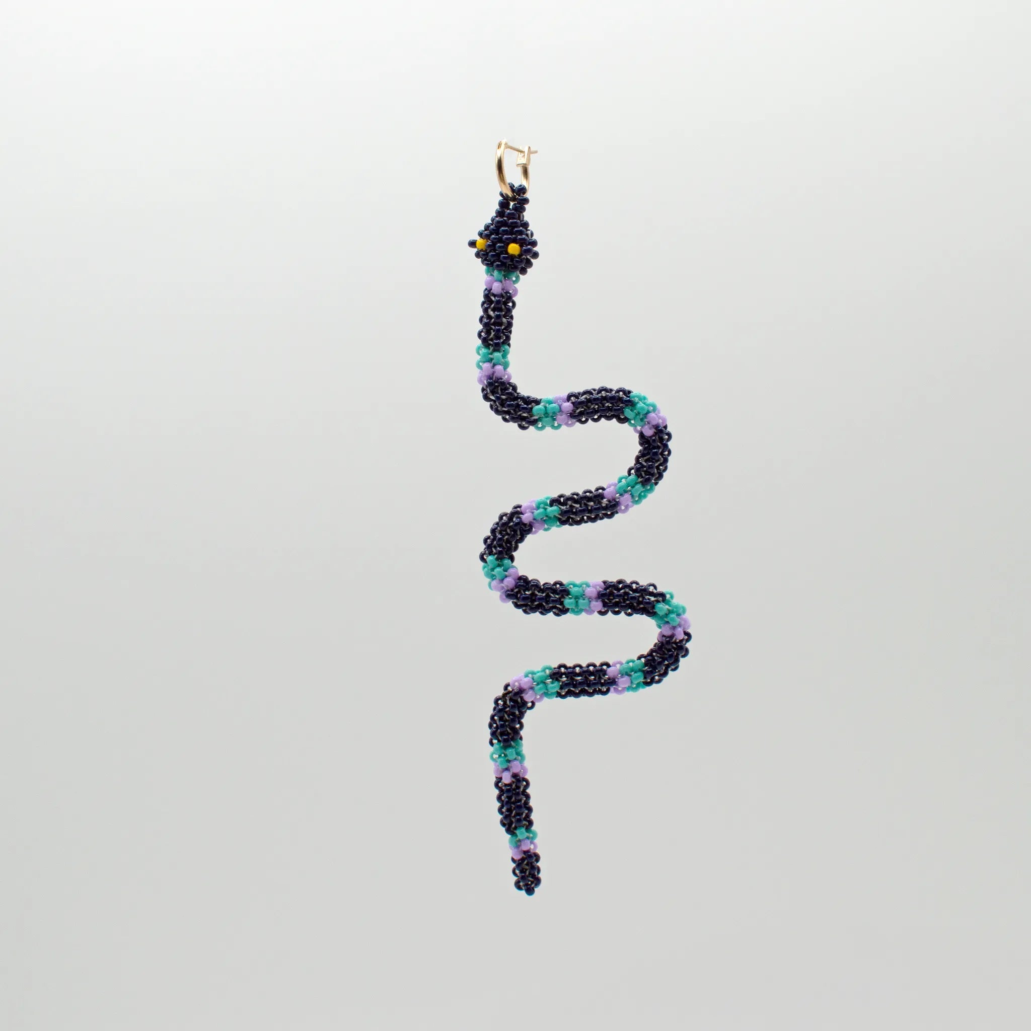 Navy Serpent Hoop Earring