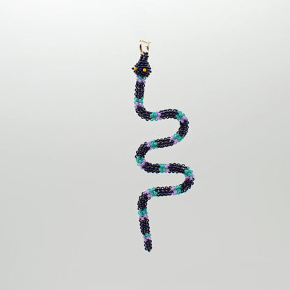 Navy Serpent Hoop Earring