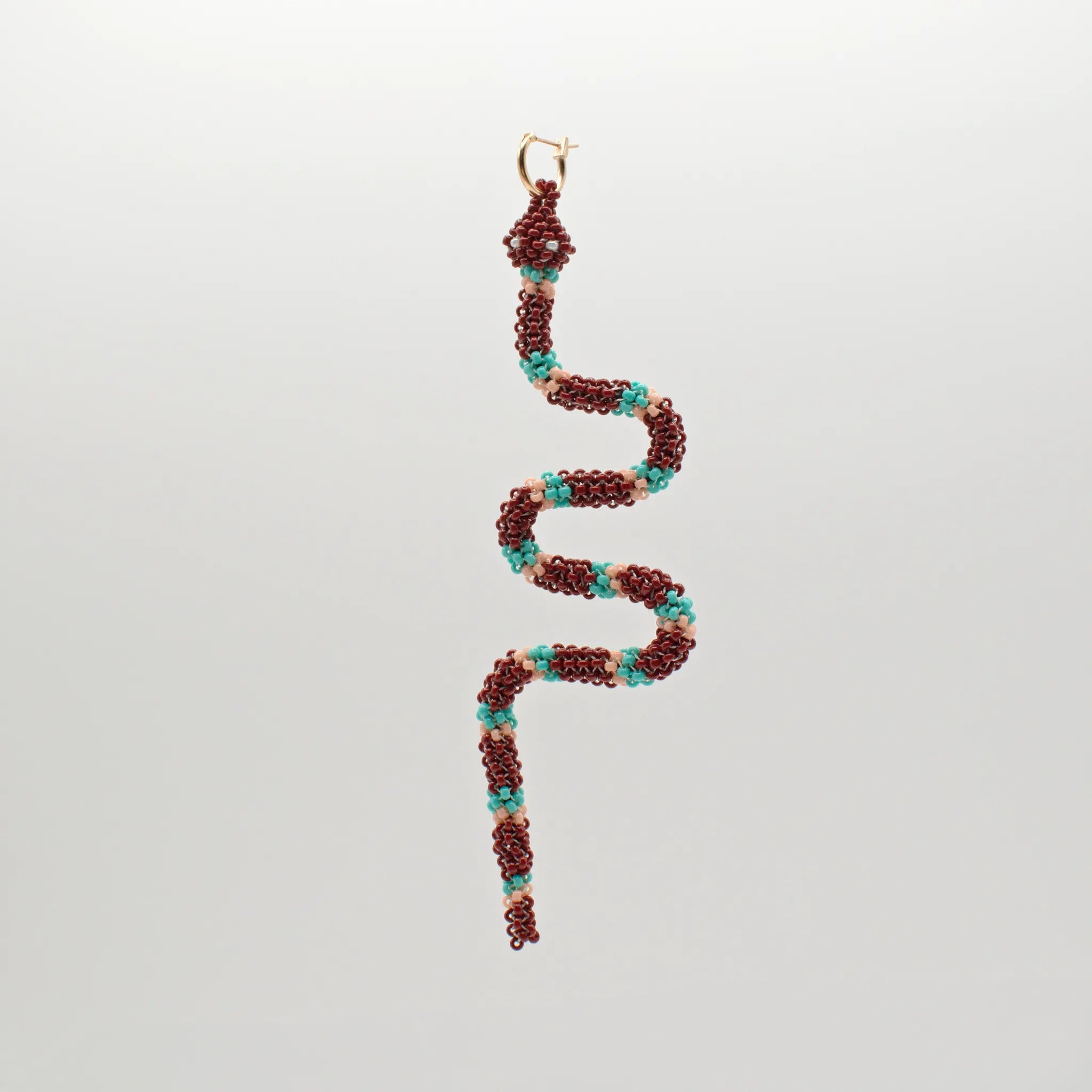 Brown Serpent Hoop Earring