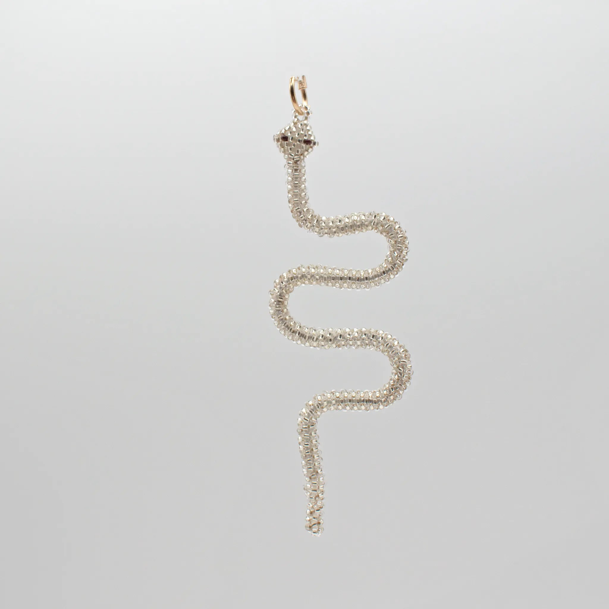 Silver Serpent Hoop Earring