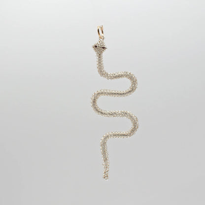 Silver Serpent Hoop Earring